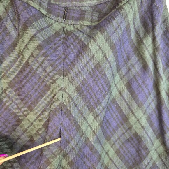Heirloom Tartan Plaid Large Midi A-Line Wool Blend Skirt Pockets Deadstock USA - Picture 10 of 10